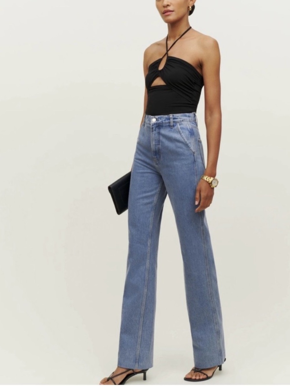 Reformation Brynn High Rise Wide Leg Trouser Jeans Women 30 Oneida‎ Blue Wash - Picture 3 of 12